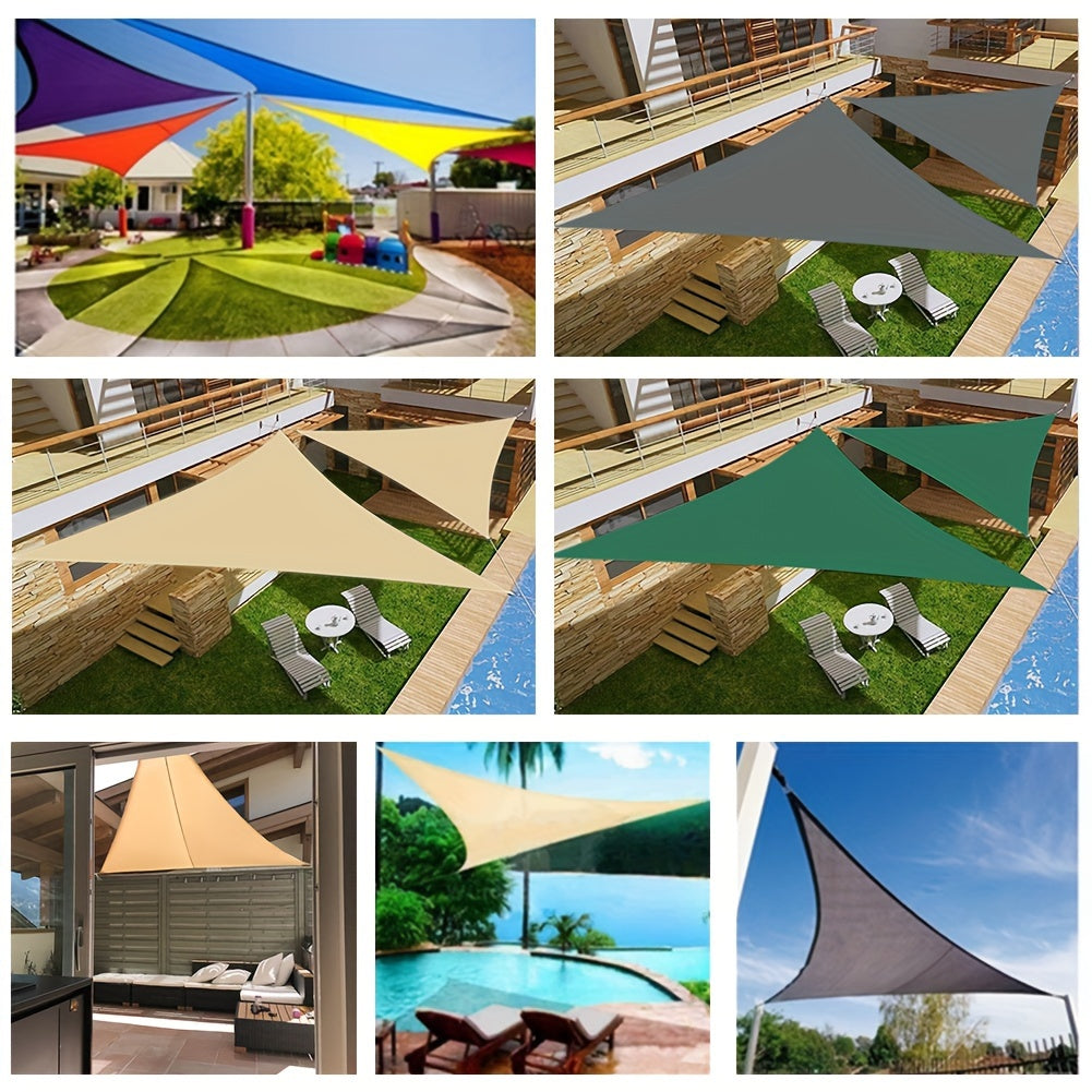 Triangle Shade Sail Canopy 98 UV Block 200GSM Polyester Outdoor Sun Shade for Patio Garden Yard Deck