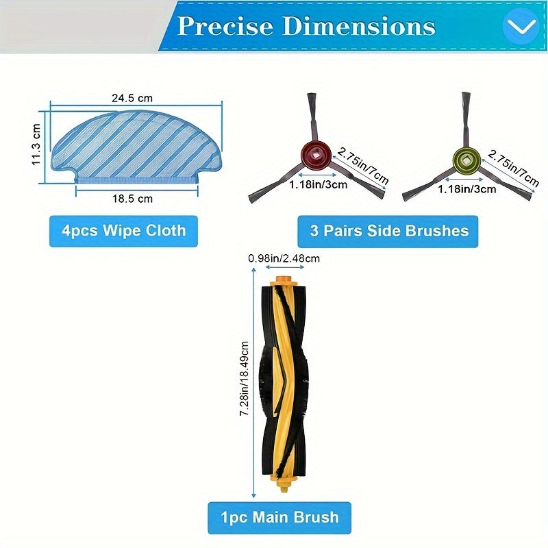 Ecovacs Deebot N8, N8+, Pro, Pro+, OZMO T8, T8+AIVI, AIVI+, T9 va T9+ changyutgichlari uchun zaxira qismlar va aksessuarlar mavjud