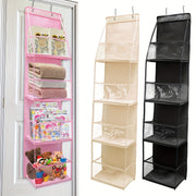 Over-the-Door Hanging Storage Organizer with 4 Shelves Waterproof Polyester for Bedroom Cloakroom
