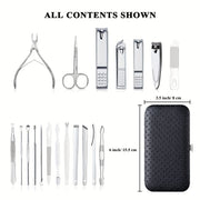 16/19pcs Stainless Steel Manicure Set for Men and Women Travel with Storage Case