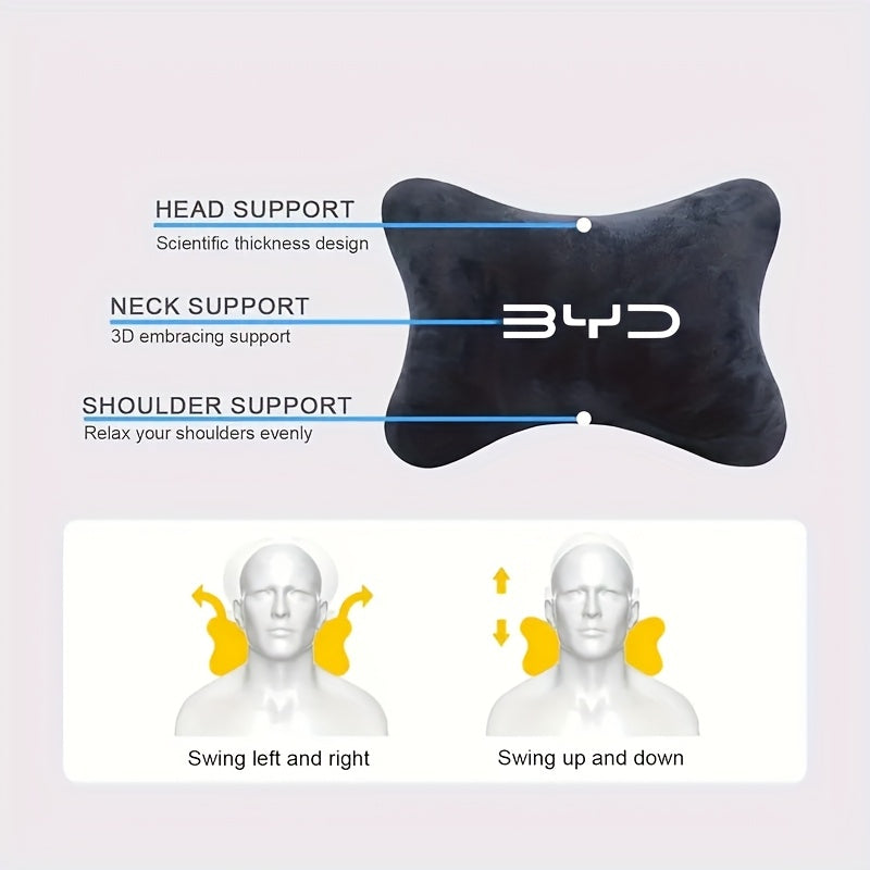 Unisex Down-Filled Car Neck Pillow with Adjustable Straps for Travel