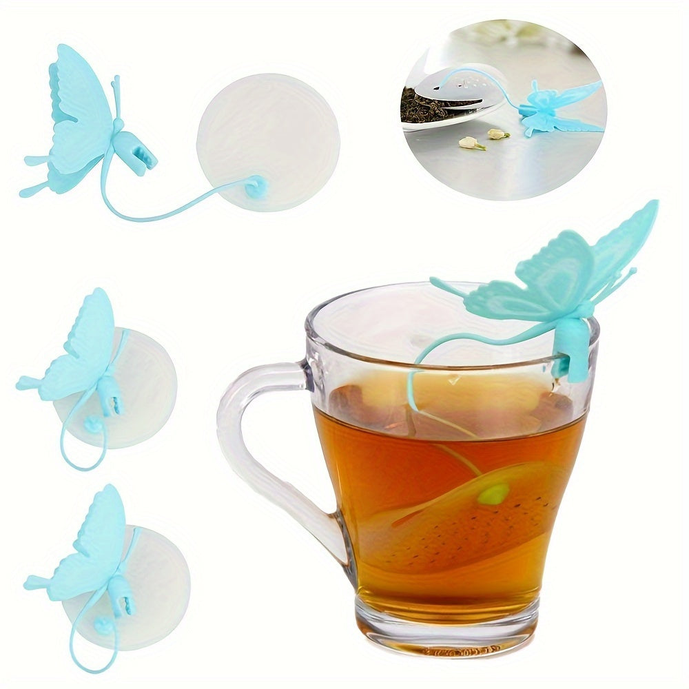 Transparent Butterfly-Shaped Silicone Tea Infuser Reusable Loose Leaf Strainer