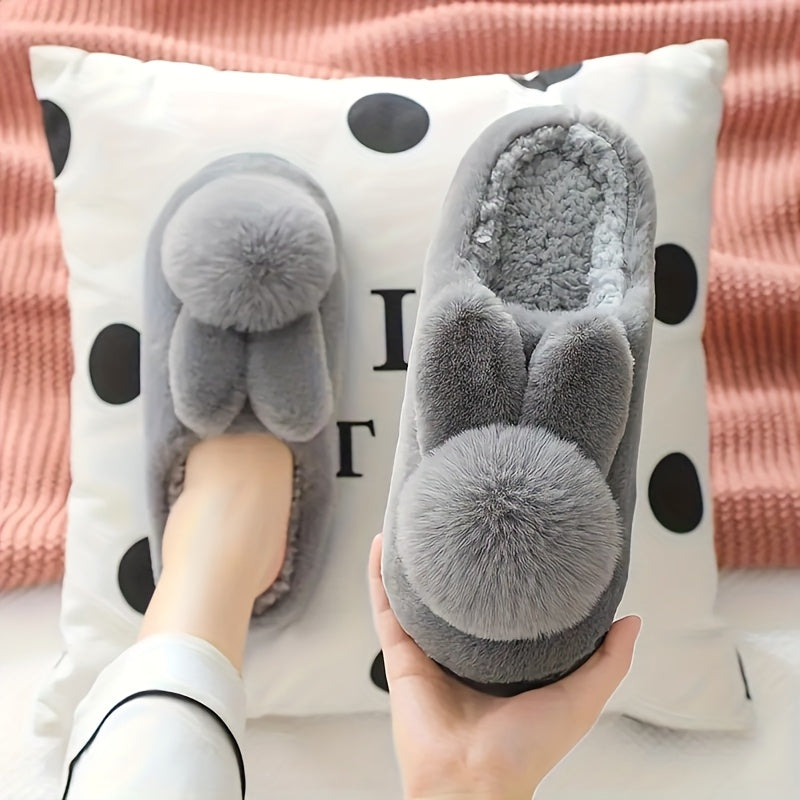 Couple Plush Home Slippers Thick Soles Indoor Outdoor Non-Slip