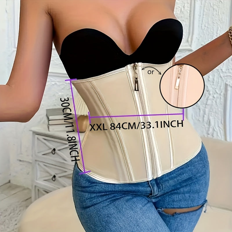 Breathable Zipper Waist Trainer for Women Tummy Control Cincher Polyester Medium Compression