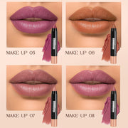 Lápiz de labios en crayon para mujer, 8 colores, hidratante, a prueba de agua y de larga duración