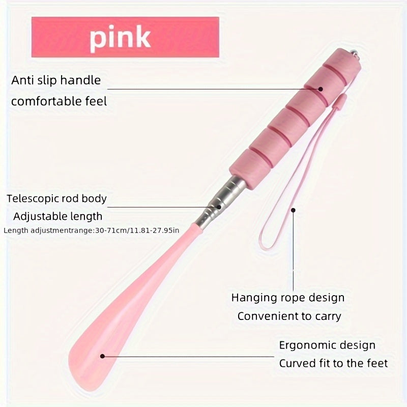 Adjustable Stainless Steel Shoe Puller for Elderly and Disabled 29.97-70.87cm