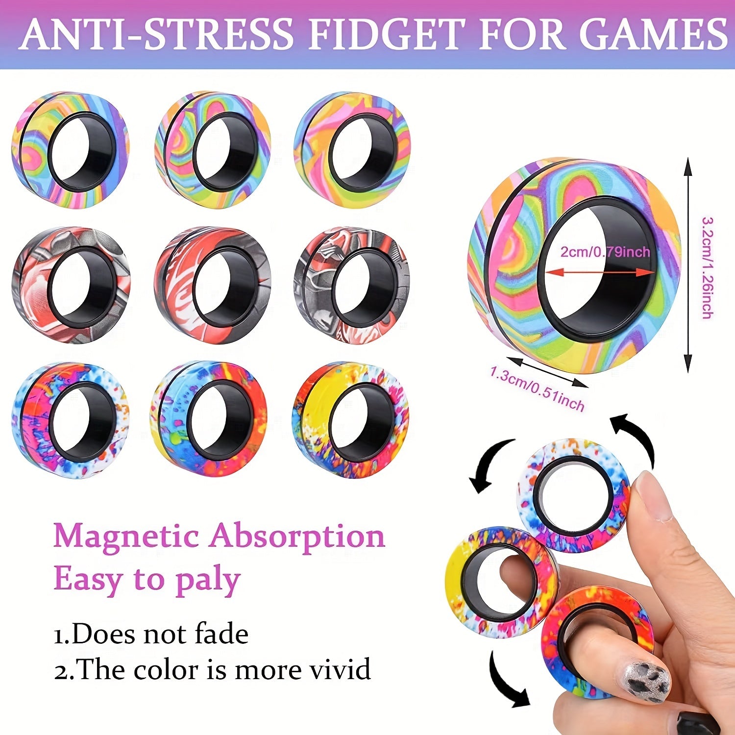Magnetic Stress Relief Toy for Relaxation Age 12+ ABS Mixed Color
