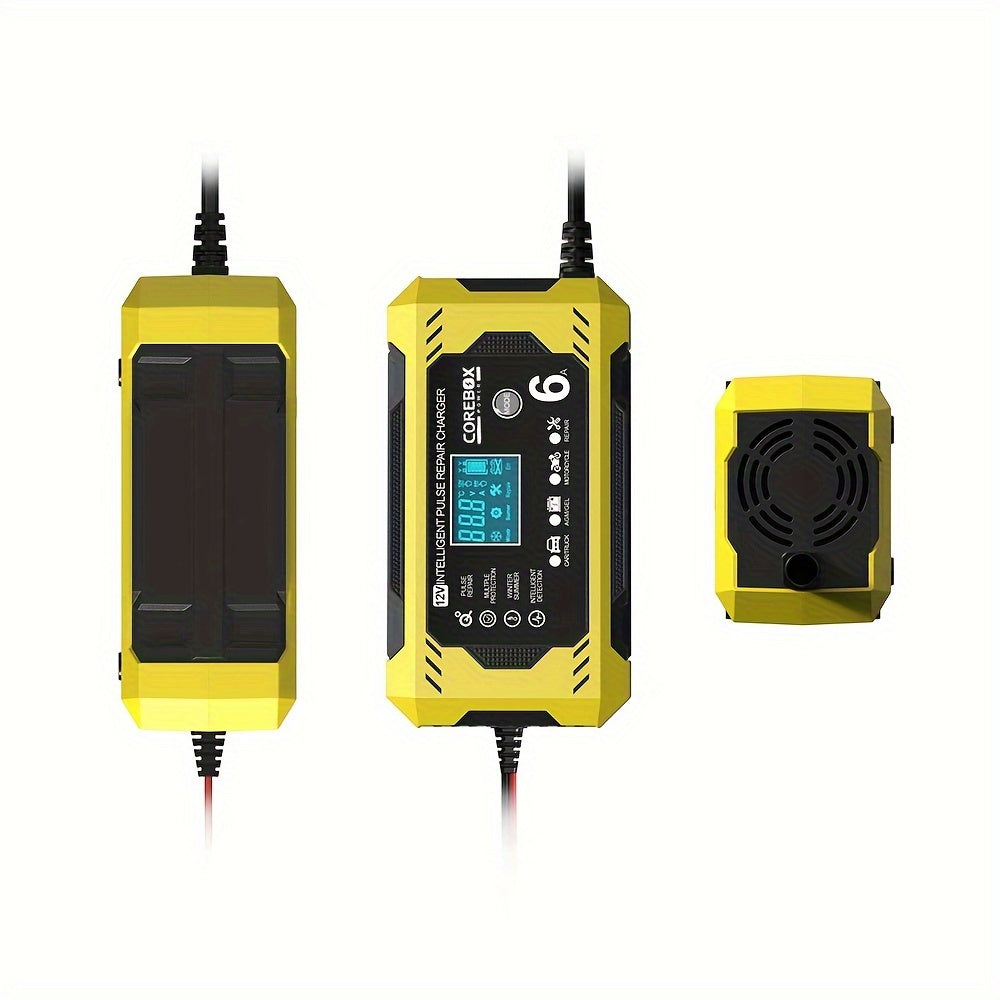 12V 6A Aqlli Batareya Zaryadlagichi LCD displey bilan, qoʻmondonlik uchun va akkumulyatorlar uchun