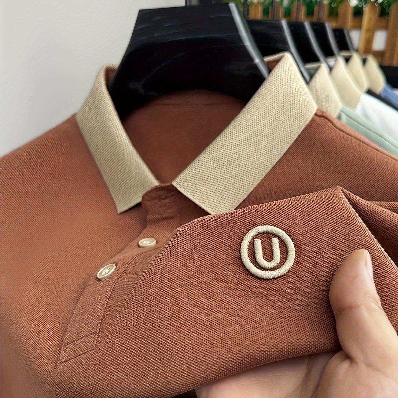 Men's Golf Shirt Short Sleeve Embroidered Polyester Casual Stretch