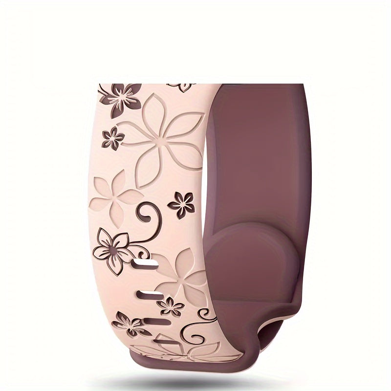 Two-Tone Silicone Watch Strap 20mm 22mm Carved Design