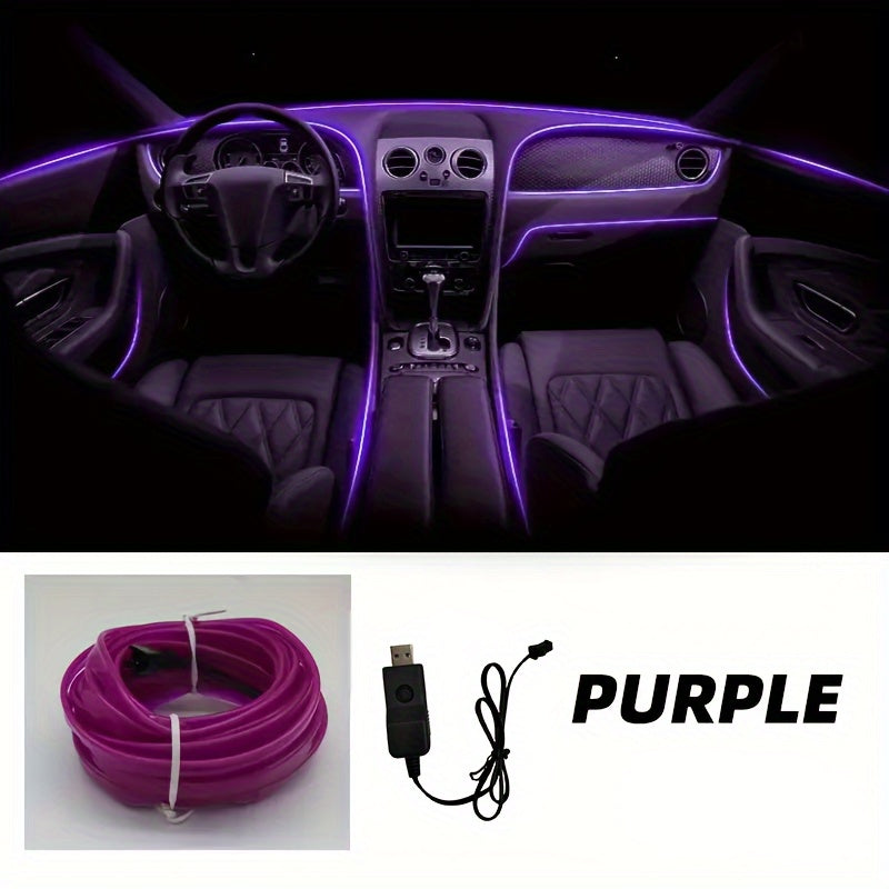 Interior Car LED Atmosphere Light Flexible Neon Strip 200cm Decoration