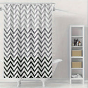 Black and White Chevron Shower Curtain Waterproof Machine Washable Includes Hooks for Bathroom Decor