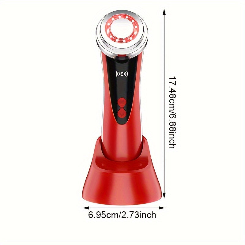 Portable Black Facial and Neck Massager with Heating and USB Charging