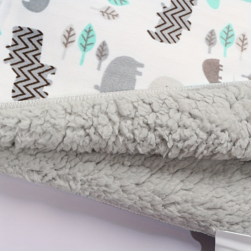 Baby Lamb Blanket Double-Layered Cartoon Print Soft Cozy All-Season Gift