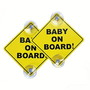 Baby On Board Sticker for Cars Durable Warning Sign with Suction Cups