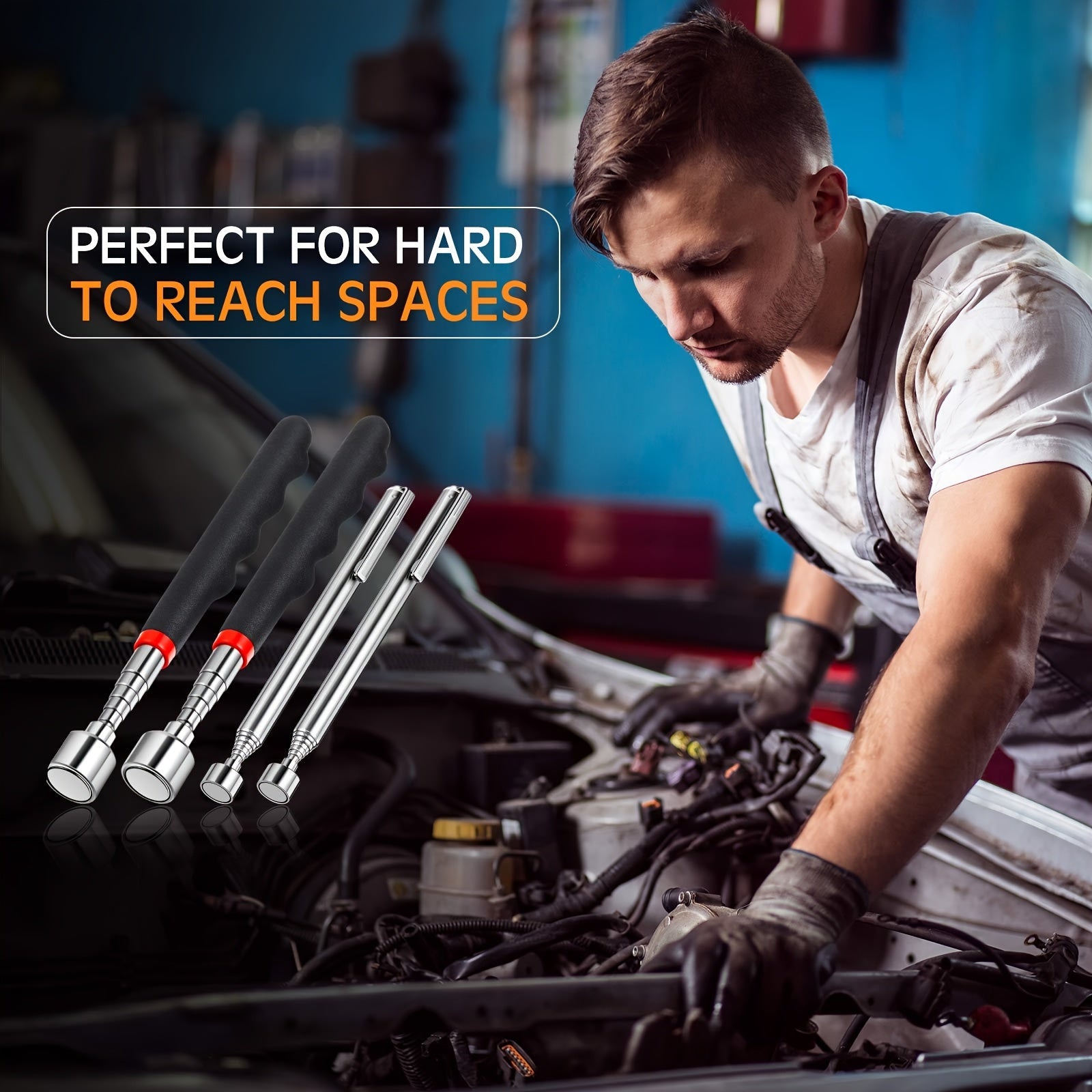 Industrial Grade Stainless Steel Telescopic Magnetic Grabber Tool for Hard-to-Reach Areas