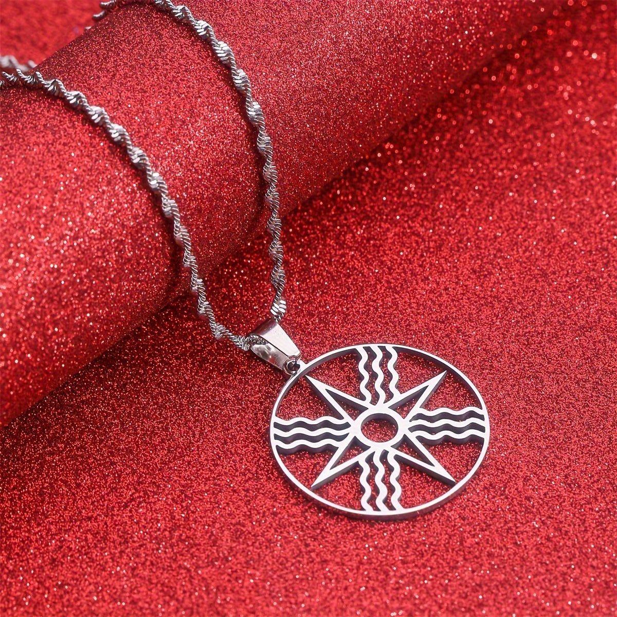 Stainless Steel Ashur Pendant Necklace Ethnic Minimalist Casual Wear
