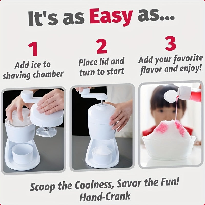 3 ta muz bloklari uchun qoʻlda ishlovchi qor koni tayyorlagich. Uy sharoitida foydalanish uchun ideal, bolalar va kattalar uchun mukammal. Slush va smuzilar uchun oson muz maydalash.