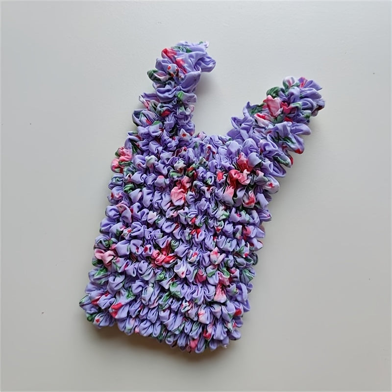 Gul naqshli qayta ishlatiladigan oziq-ovqat to'plami, cho'ziladigan sumka, xarid qilish uchun yelka sumkasi, qisqaradigan saqlash sumkasi, ayollar uchun mukammal sovg'a, xarid qilish va sayohat uchun ideal, ajoyib oshxona tashkilotchisi va aksessuar.