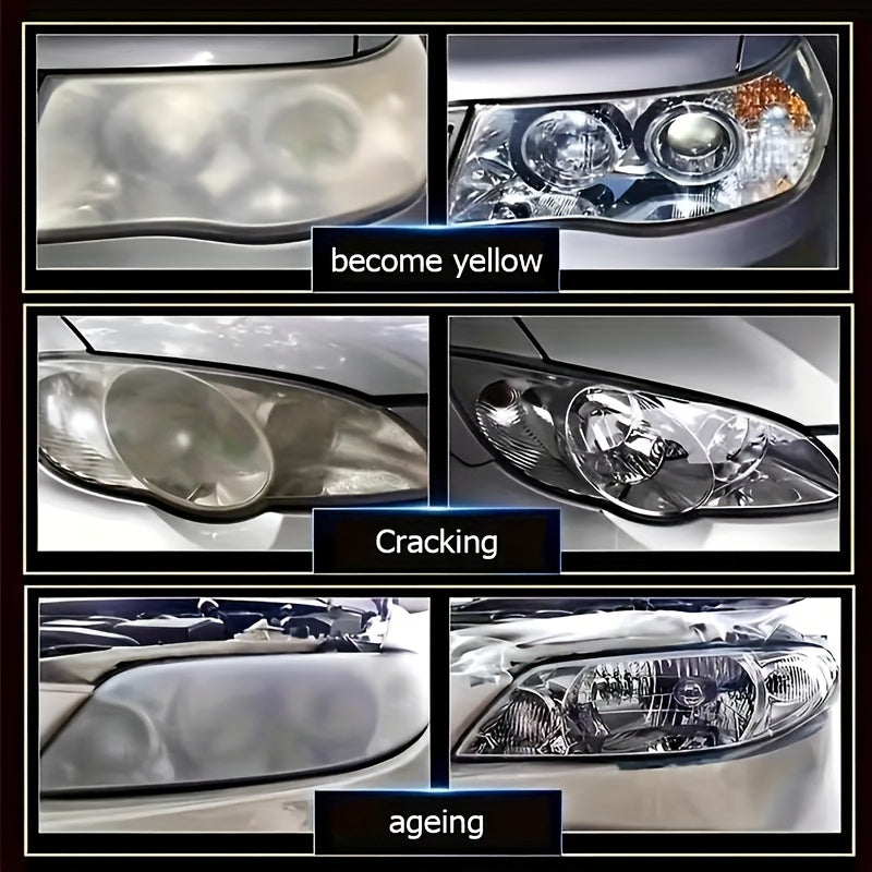 Kit de pasta para reparación de faros de coche para luces borrosas, oxidadas o amarillas