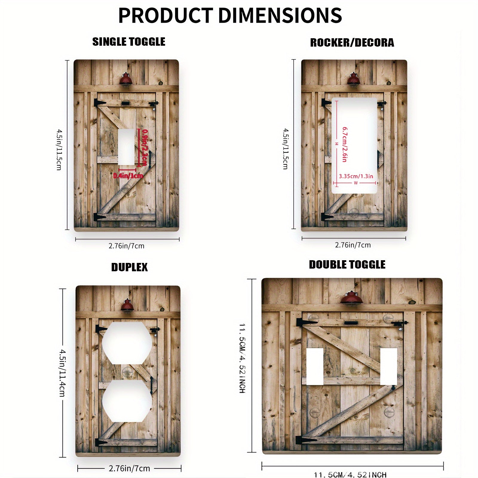 Декоративная накладка на стену в виде rustic barn door, накладка для выключателя света и розетки, не требует электричества, универсальна для декора комнаты.