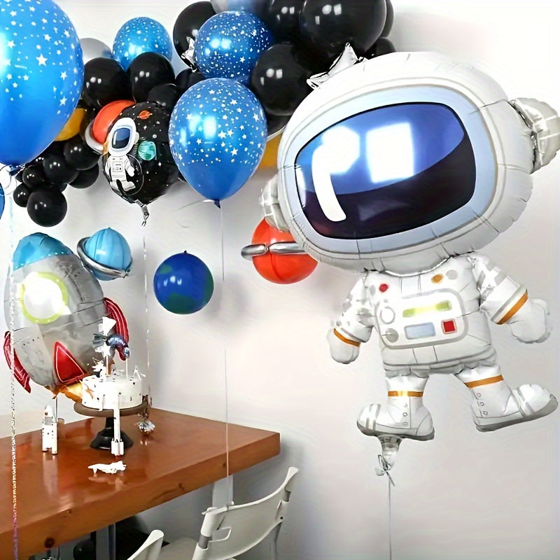 Large Space Balloons with Astronaut Rocket UFO Designs for Birthday Party Decorations