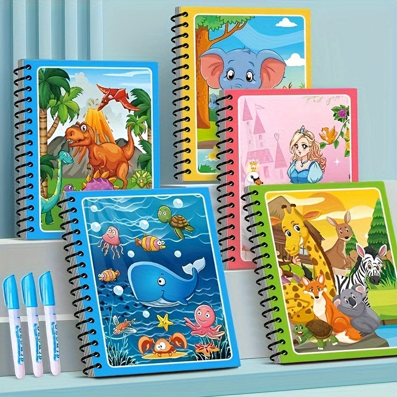 Kids Watercolor Coloring Book with Pen and Paint-by-Numbers Activities for Creative Kids