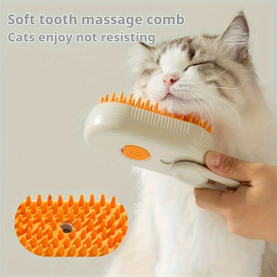 3-in-1 Small Animal Steam Brush for Cats and Dogs Pet Grooming Comb with Steam for Tangle Removal