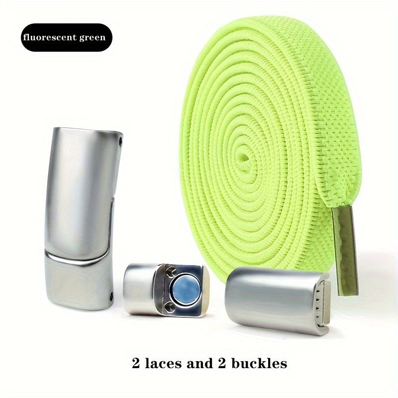 Unisex Mesh Elastic No-Tie Shoelaces 8mm with Magnetic Buckle