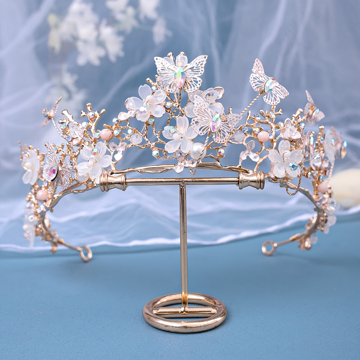 Luxurious Wedding Crown Headpiece Rhinestone Bridal Tiara for Brides and Formal Events