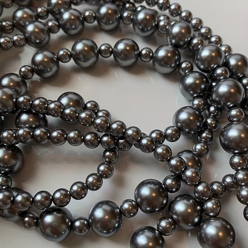 Zarif Vintage Ilhomlangan Ikki Qavatli Soxta Marvarid Zanjiri - Ayollar uchun Nafis Uzoq Sviter Zanjiri, Kundalik Kiymish uchun Ideal