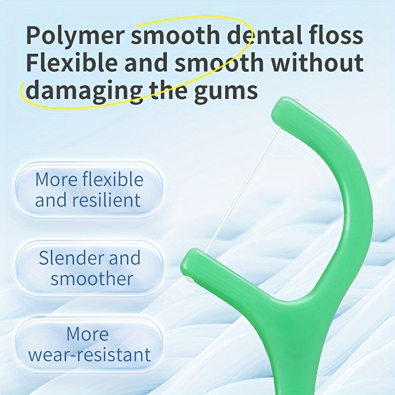 300 Pieces Mint Dental Floss Picks Thin Strong Deep Clean for Home Travel