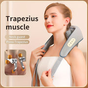 USB Rechargeable Massager Shawl for Trapezius Muscles with Ergonomic Design and Adjustable Strap