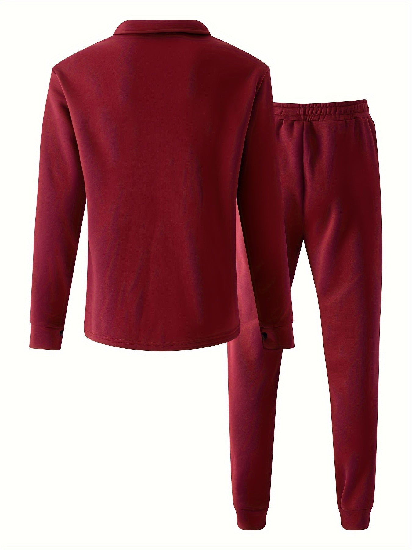 Fleece Hoodie and Pants Set for Men Casual Fall Winter Polyester Solid