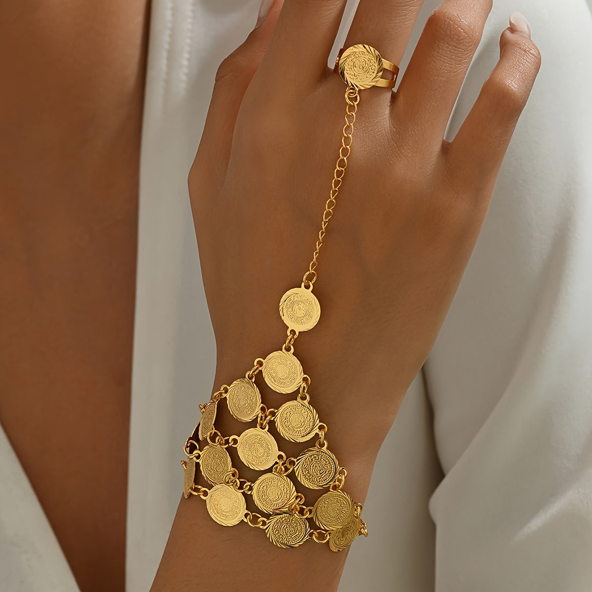 Vintage-Inspired Jewelry Set for Women with Bracelet and Ring for Ramadan Weddings and Gifts