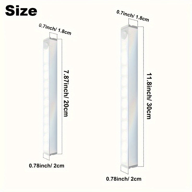 6 dona oq LED harakat sensorli chiroqlar simsiz zaryadlash USB qayta zaryadlanadigan ichki