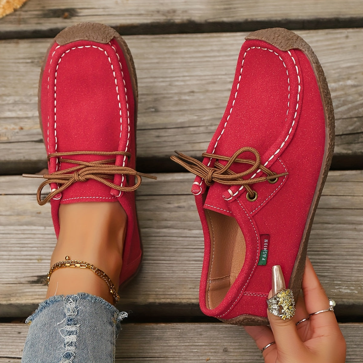 Women's Lightweight Non-Slip Casual Loafers Black Faux Slip-On Shoes