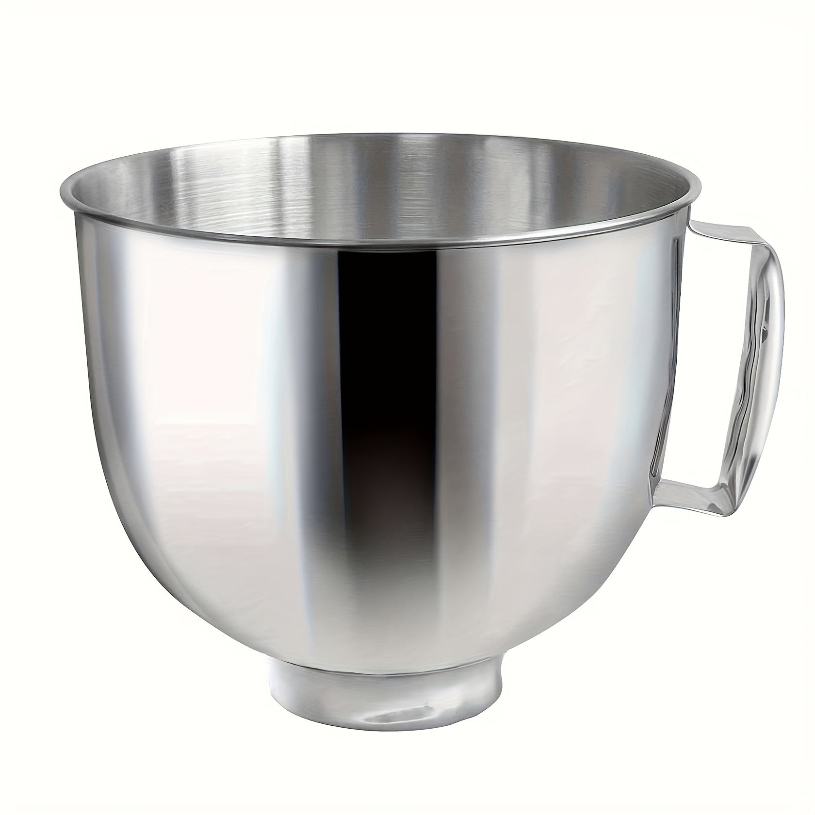 Qulay tutqichli mustahkam zanglamas po'latdan yasalgan aralashtirish idishi - KitchenAid 4.5-5QT qiyshiq boshli stend mikseri bilan mos keladi, mustahkam va tozalash oson, tortlar, non va shirinliklar pishirish uchun ideal.