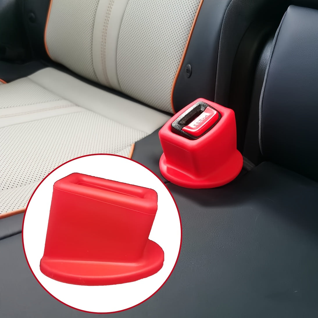 Juego de hebillas para cinturón de seguridad de asiento de coche, silicona, seguro, fácil de alcanzar