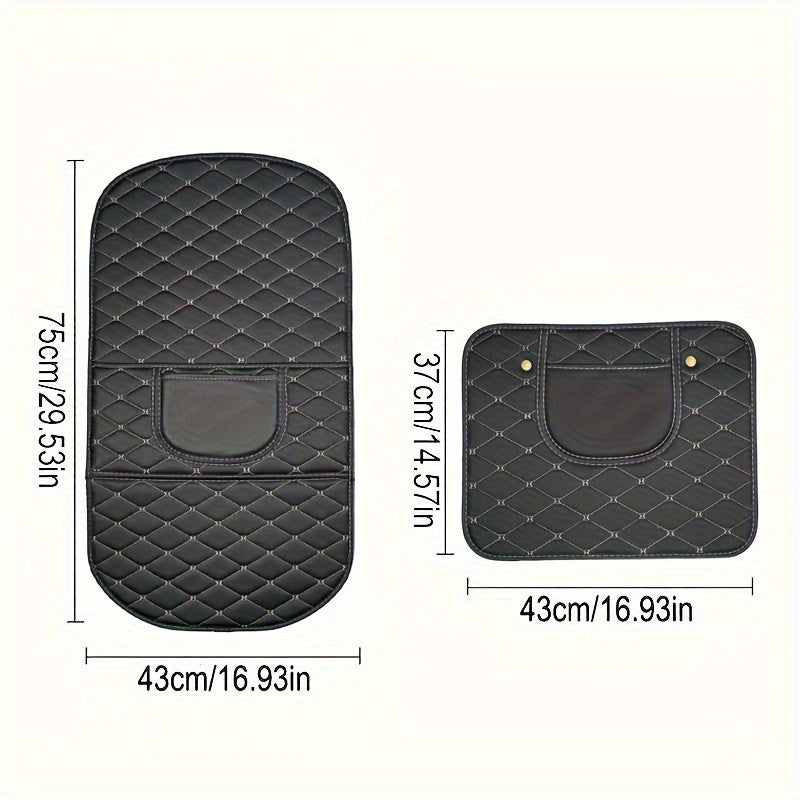 Kids Car Seat Back Cover Protector Faux Leather Kick and Scratch Guard with Safety Belt