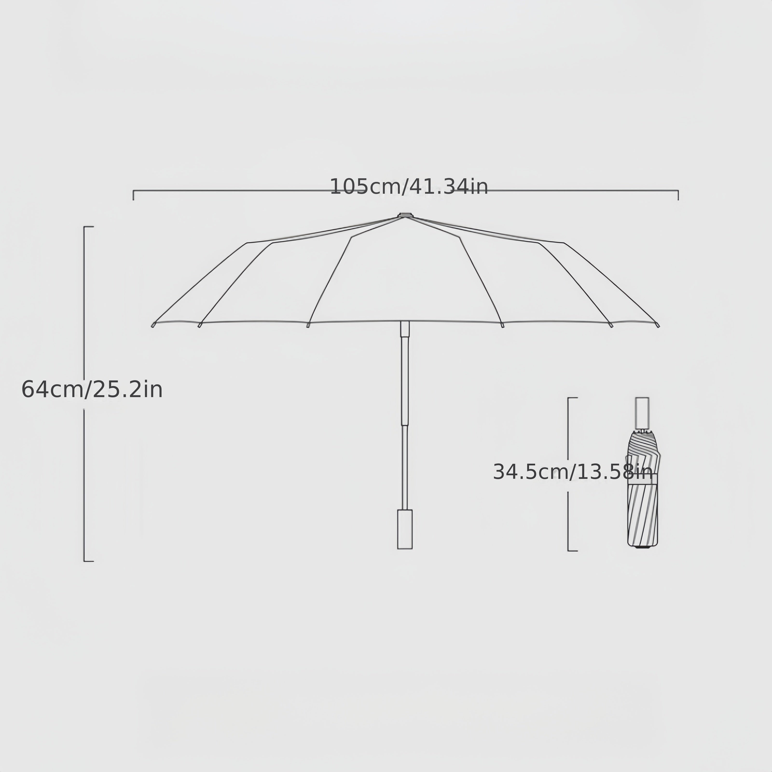 Katta, shamolga chidamli premium biznes soyabon, 10 ta mustahkam qovurg'a, yog'och tutqichi, avtomatik ochilish va qora vinil quyosh soyasi bilan.