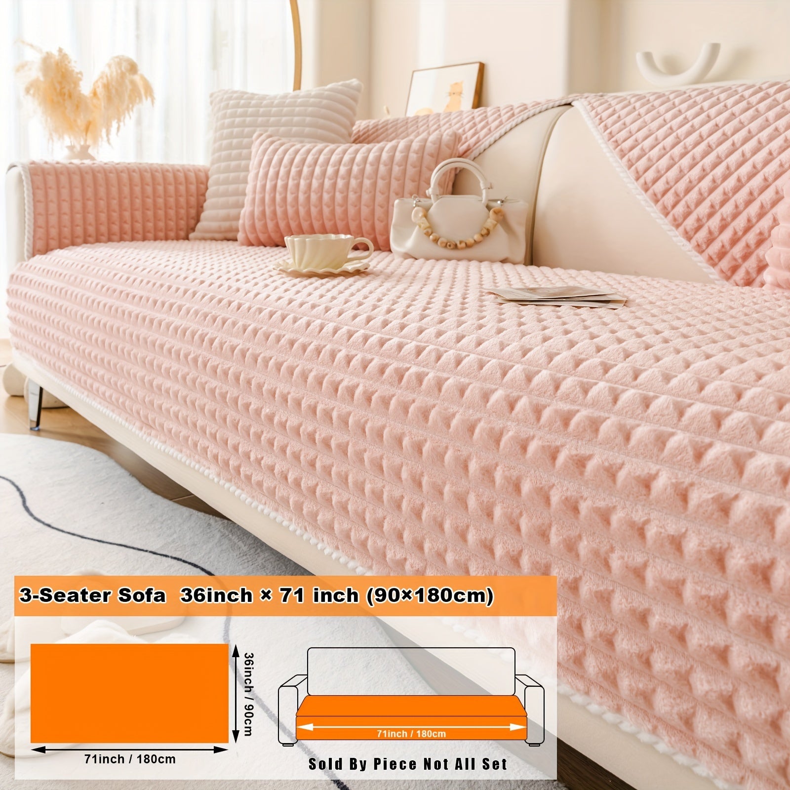 Нескользящая плюшевая накидка на диван для всей мебели, безопасная для домашних животных, легко очищается