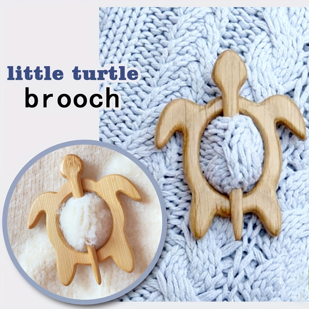 Set of 3 Wooden Animal Brooches Cartoon Dog Cat Vintage Fashion Accessories for Shawl Scarf Sweater