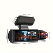 Dual Camera Car Dash Cam 1080P Front 480P Inside Night Vision Wide Angle 8.03cm IPS Screen Optional 32GB SD Card