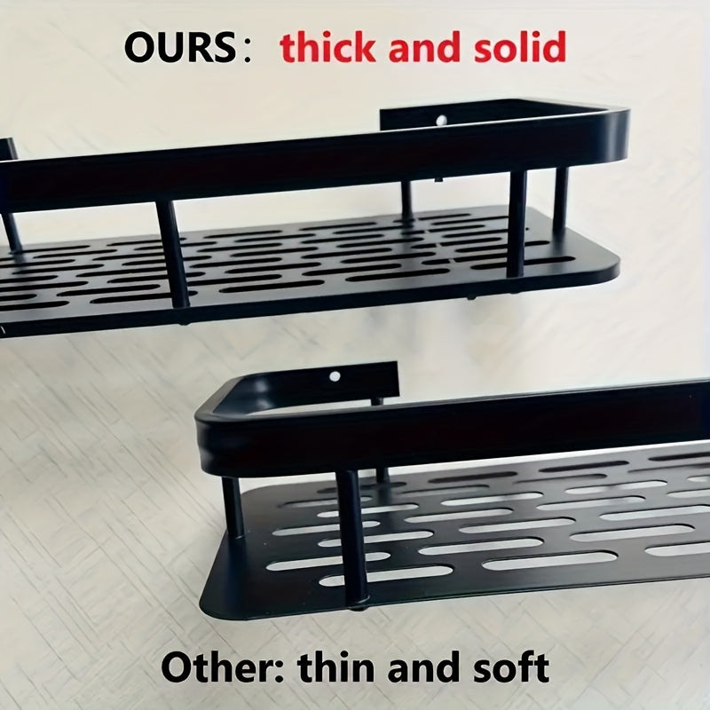 Wall-Mounted Shower Storage Rack Large Capacity No-Drill Floating Shelf for Bathroom Kitchen