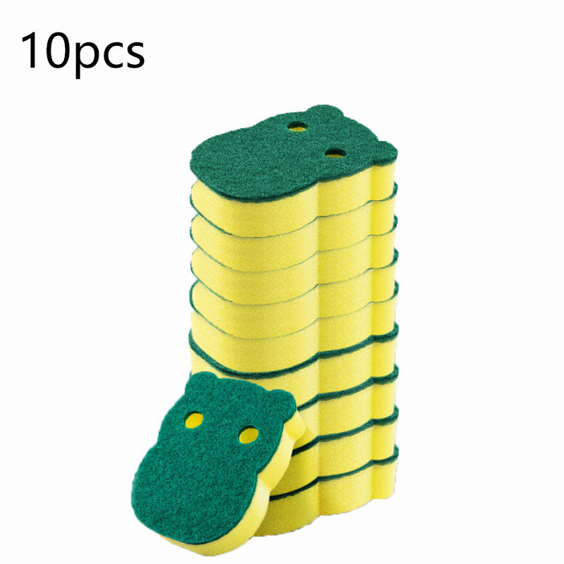 Set of 10 Bear-Shaped Natural Sponges for Kitchen and Household Cleaning