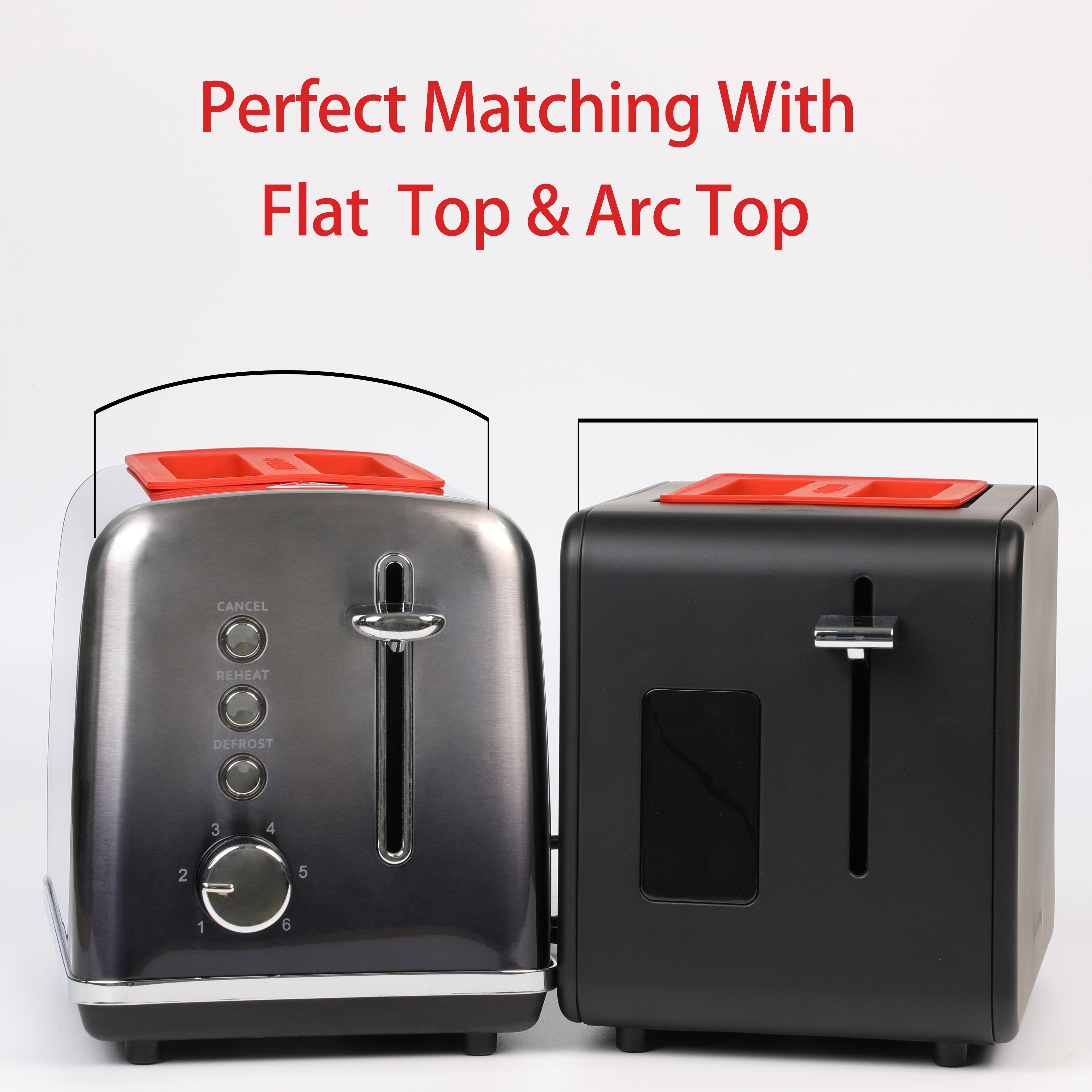 Red Dustproof Toaster Cover BPA-Free Silicone Kitchen Appliance Protector