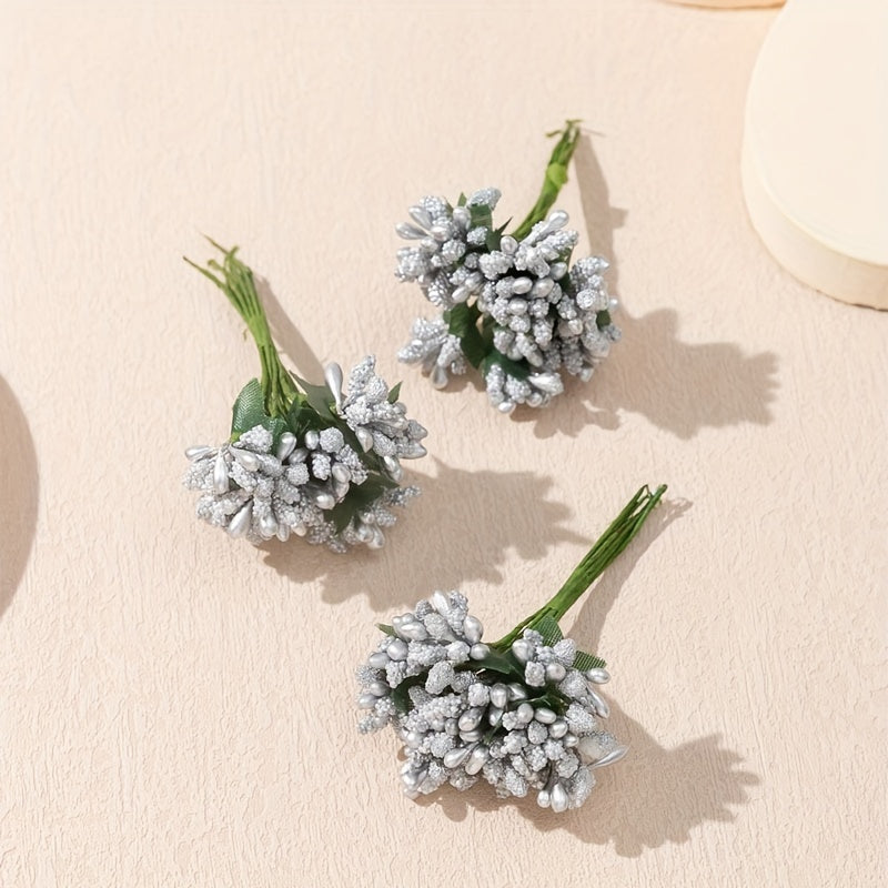 Artificial Pearl Flowers with Foam Fruits for Gift Boxes, Wreaths, Vase Decor