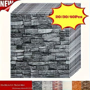 Self-Adhesive Wallpaper Wall Covering Brick Stone Wood Pattern Washable