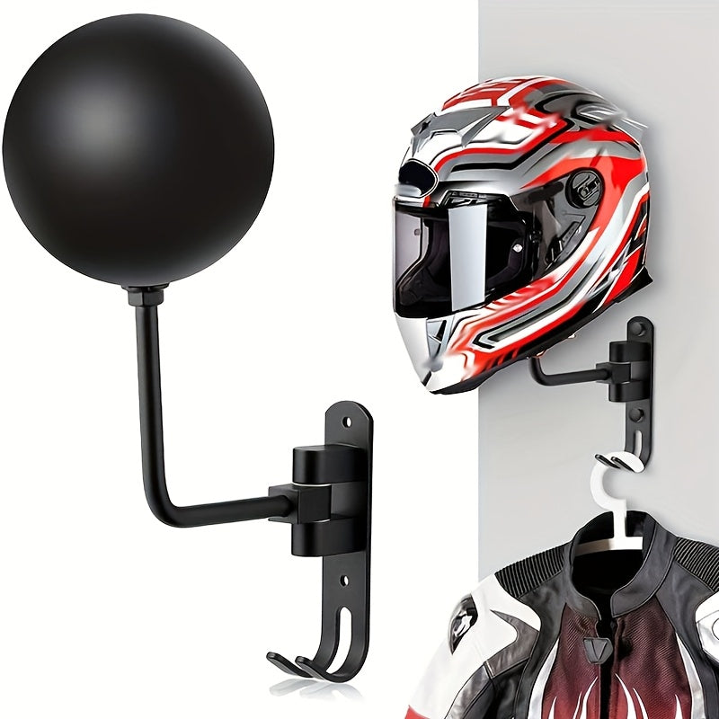 Motorcycle Helmet Rack Wall Mount Aluminum Alloy Heavy Duty Bike Helmet Holder